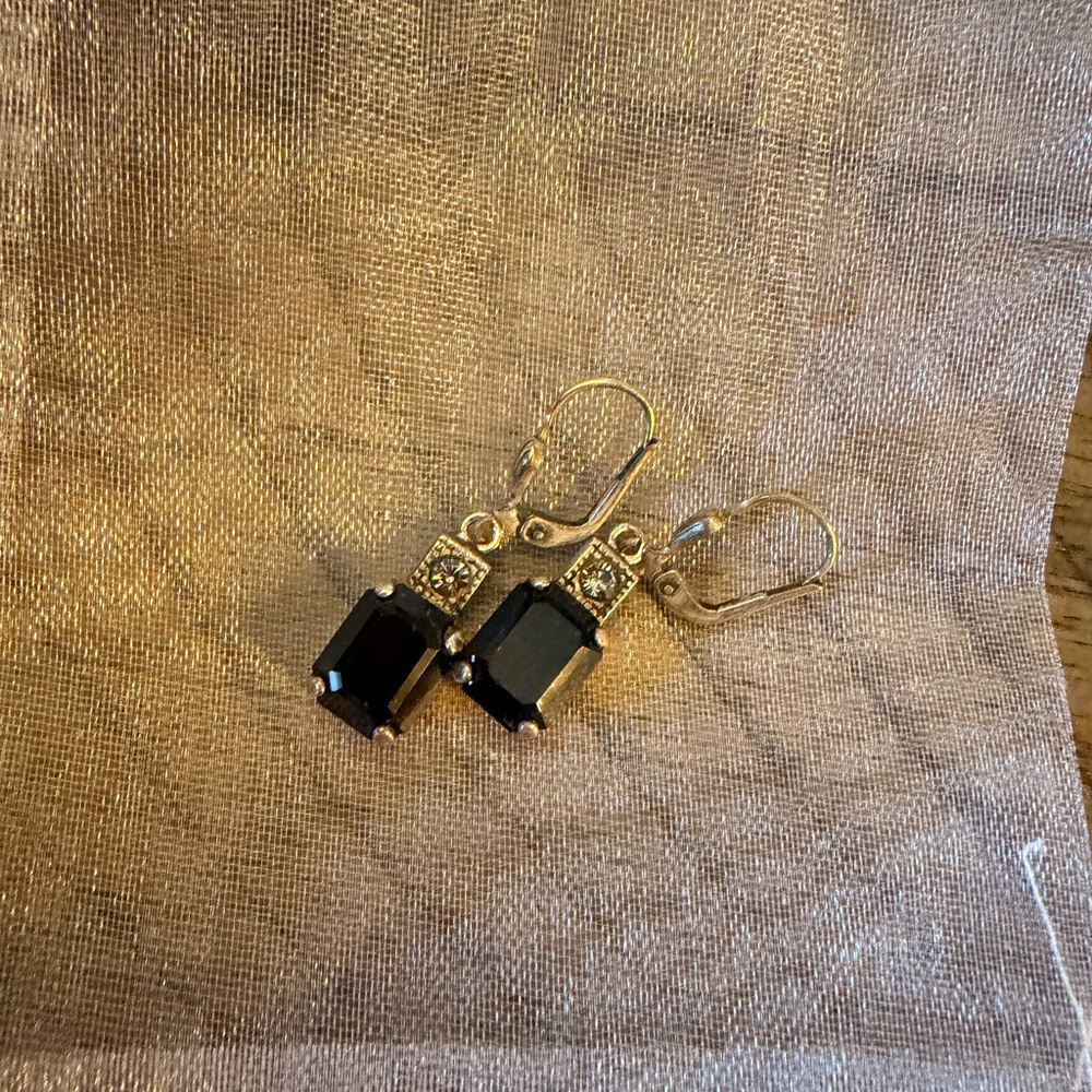 Elegant Black and Sterling Earrings